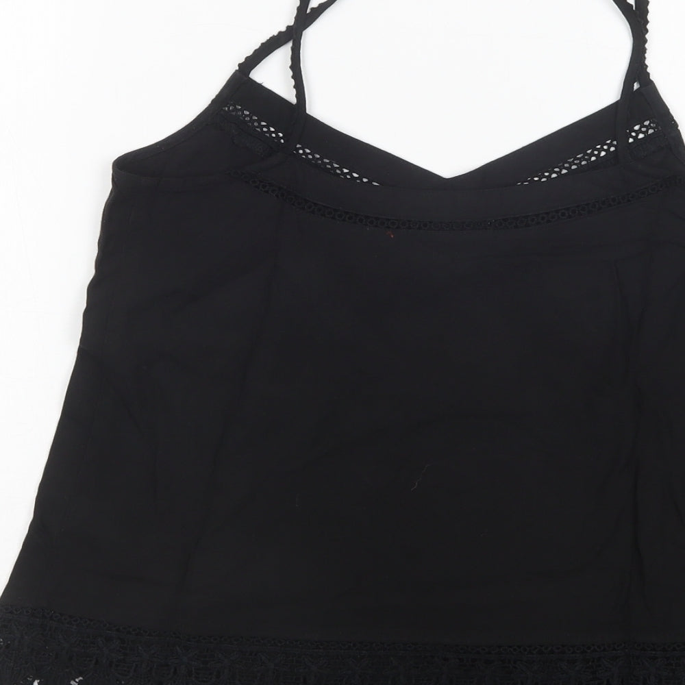New Look Womens Black  Viscose Camisole Blouse Size 8 V-Neck
