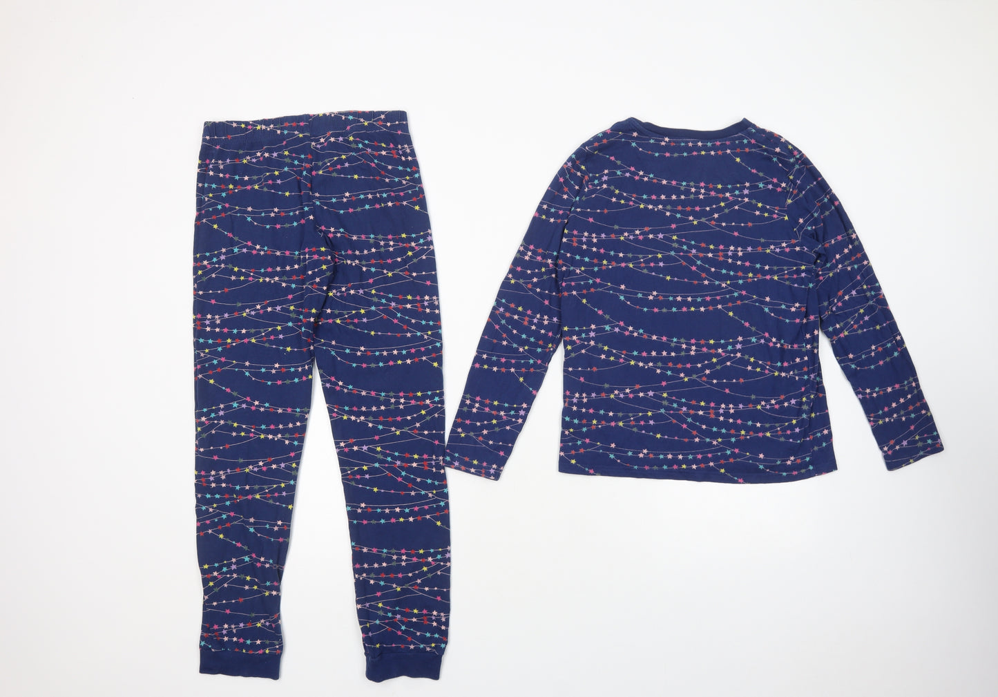 Marks and Spencer Boys Blue Geometric Cotton  Pyjama Pants Size 11-12 Years  Pullover - Star Print