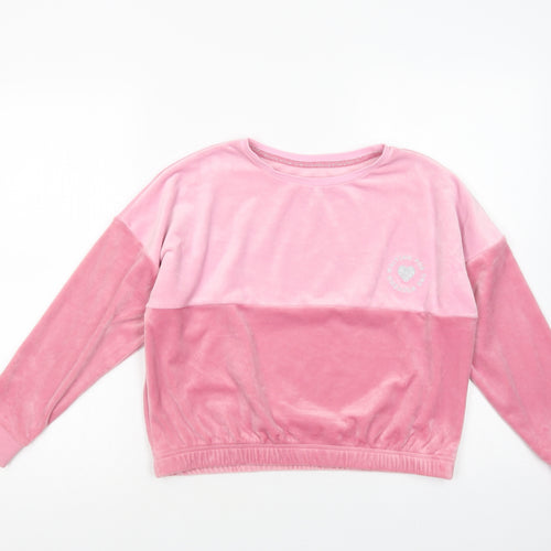 Dunnes Stores Girls Pink  Polyester Pullover Sweatshirt Size 10-11 Years  Pullover
