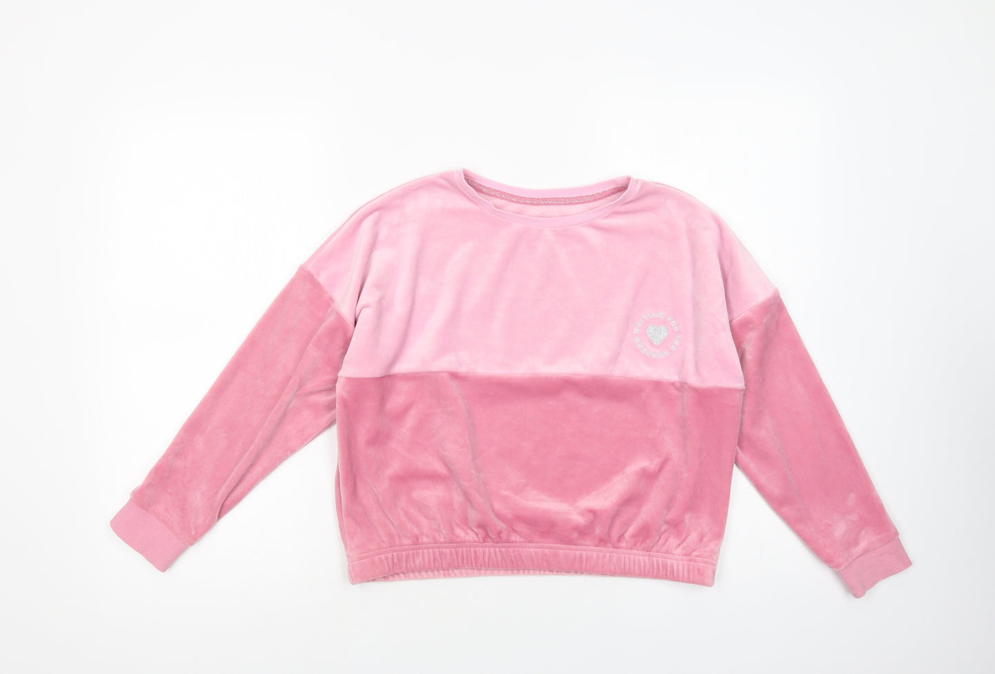 Dunnes Stores Girls Pink  Polyester Pullover Sweatshirt Size 10-11 Years  Pullover