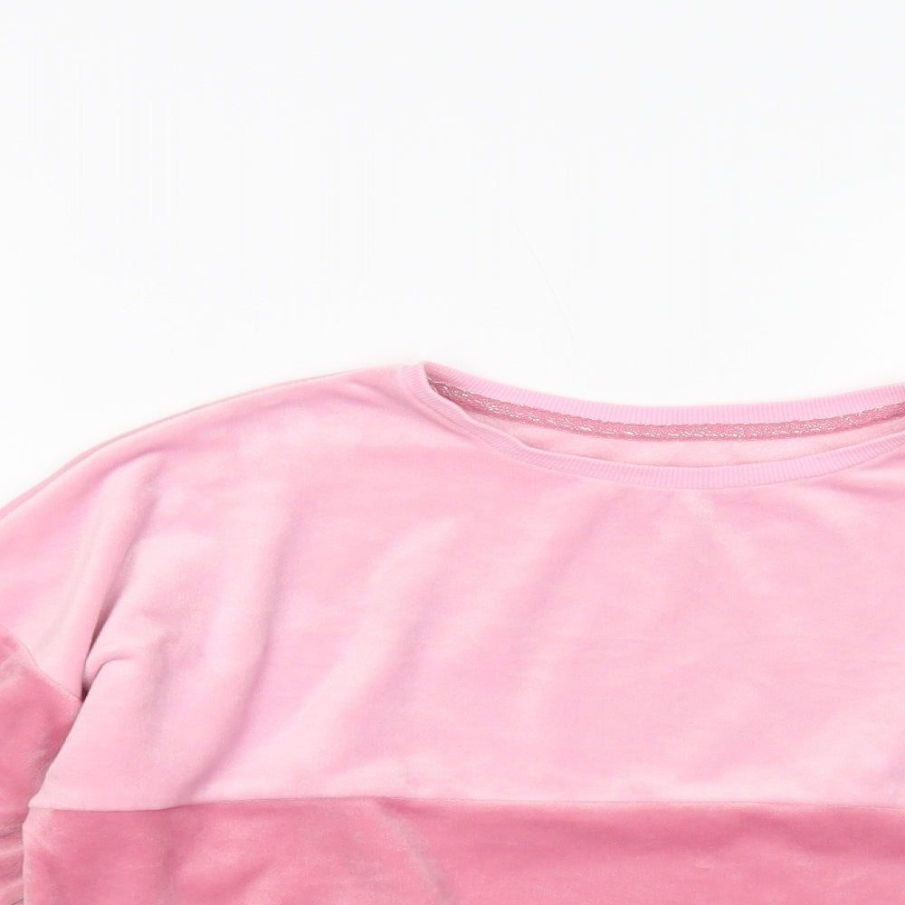 Dunnes Stores Girls Pink  Polyester Pullover Sweatshirt Size 10-11 Years  Pullover
