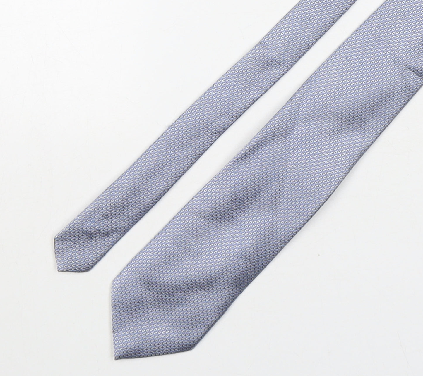 Marks and Spencer Mens Blue Geometric Silk Pointed Tie One Size