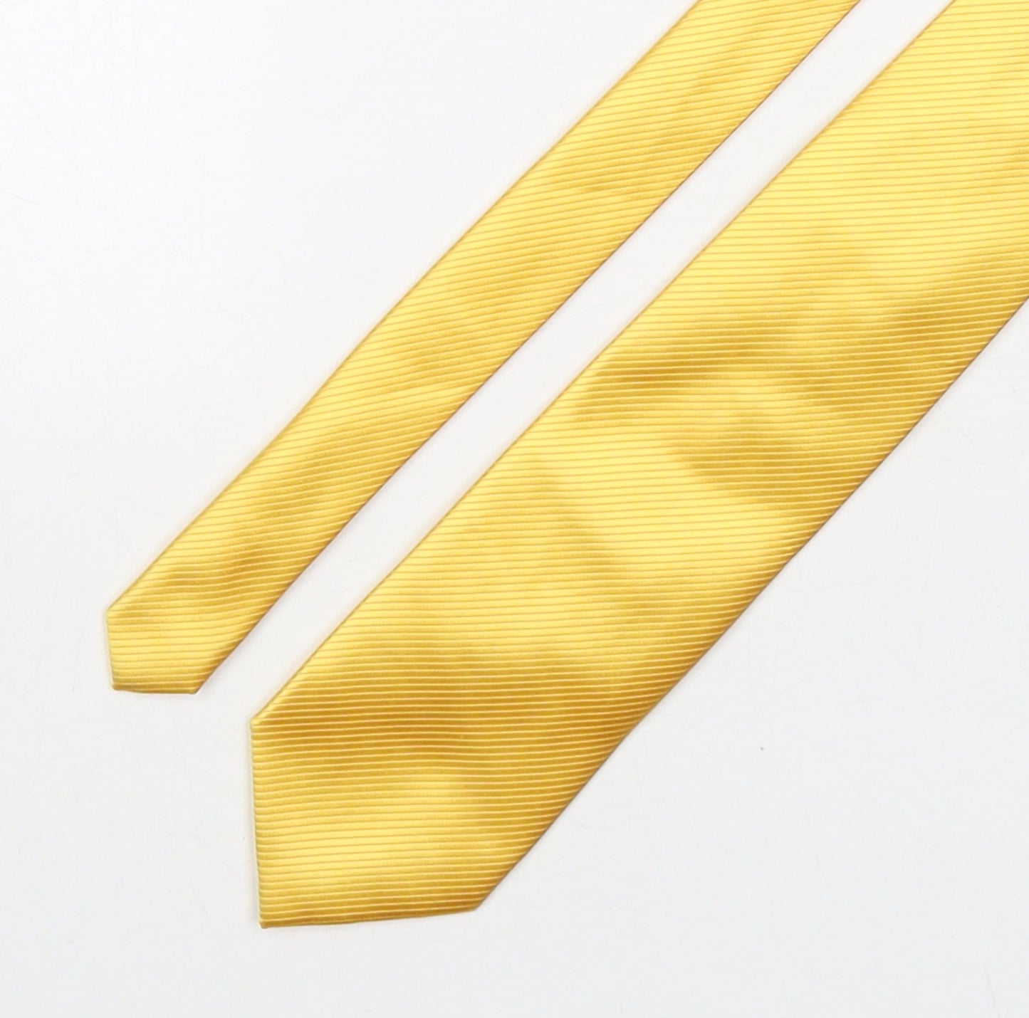 Peter English  Mens Gold Striped Polyester Pointed Tie One Size