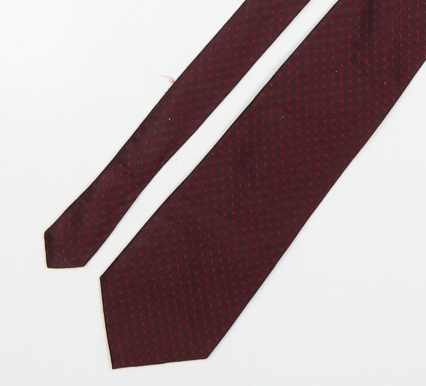 Cliborne Mens Red Geometric Silk Pointed Tie One Size