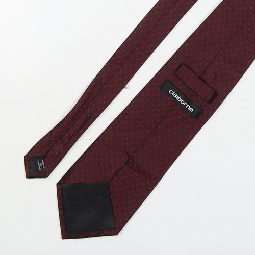 Cliborne Mens Red Geometric Silk Pointed Tie One Size