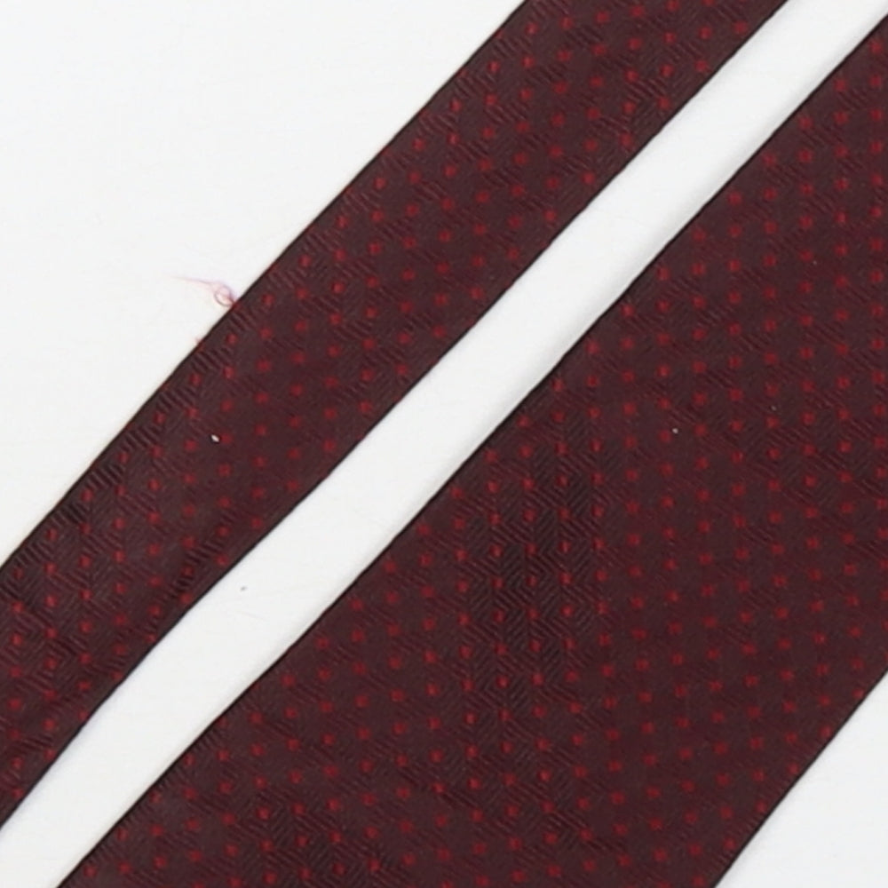 Cliborne Mens Red Geometric Silk Pointed Tie One Size