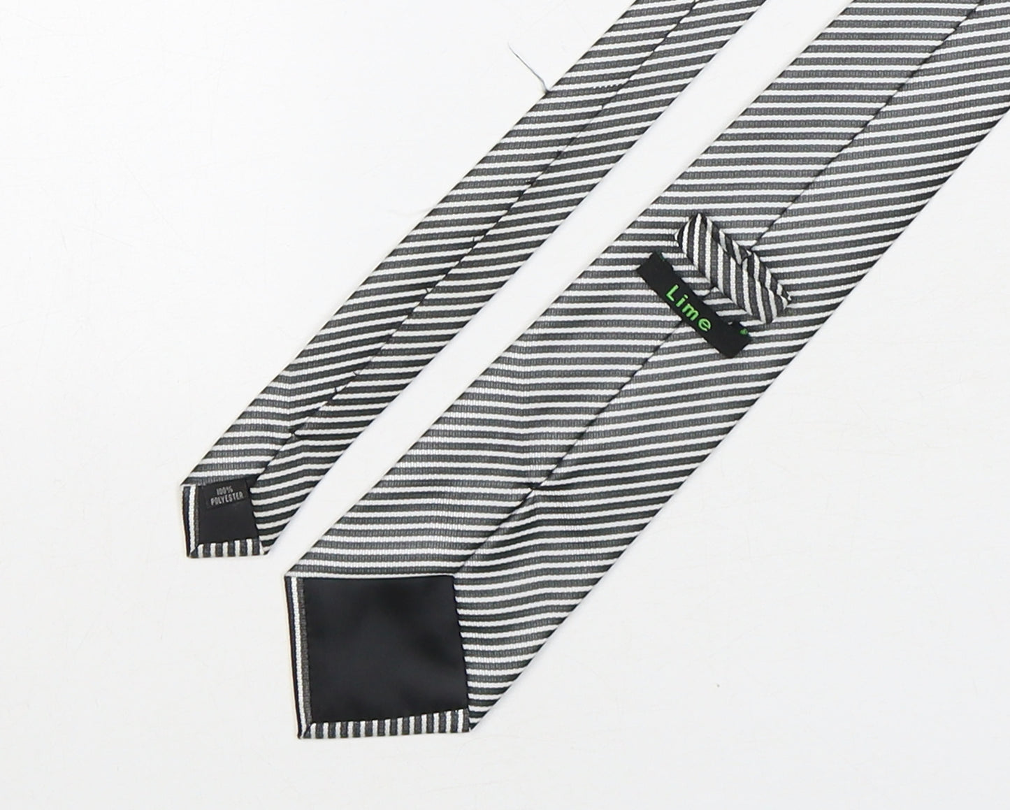 Lime  Mens Multicoloured Striped Polyester Pointed Tie One Size