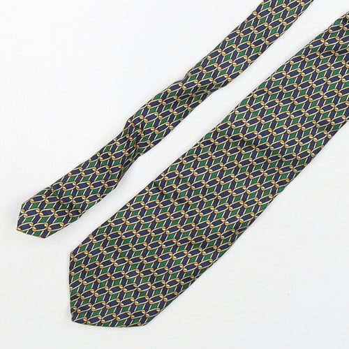 John Comfort Mens Multicoloured Geometric Silk Pointed Tie One Size