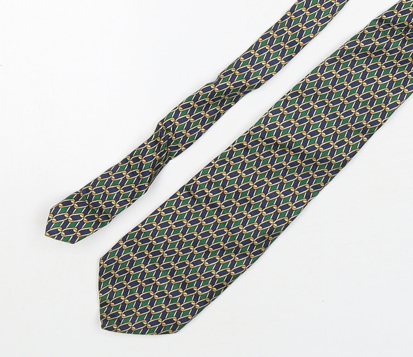 John Comfort Mens Multicoloured Geometric Silk Pointed Tie One Size