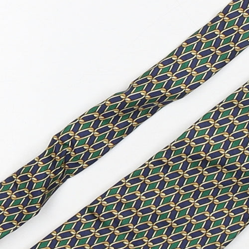John Comfort Mens Multicoloured Geometric Silk Pointed Tie One Size
