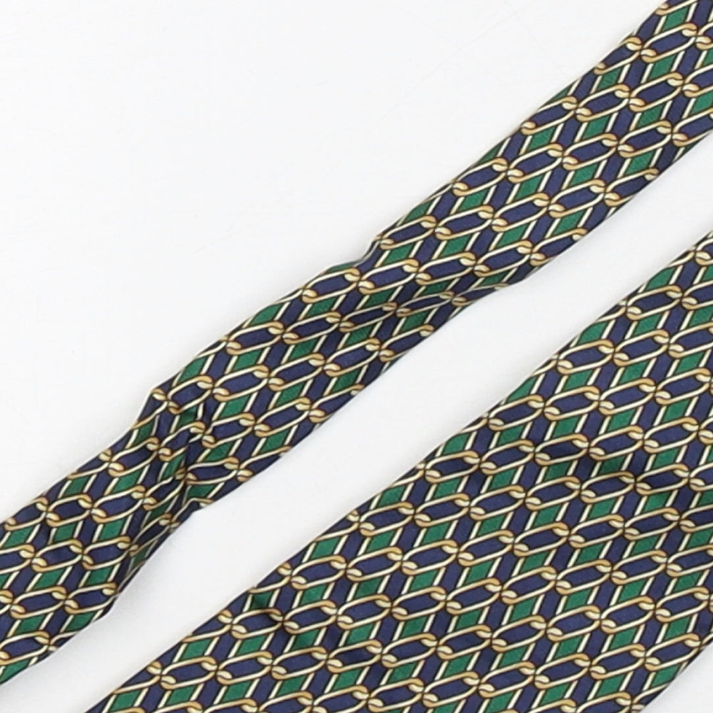 John Comfort Mens Multicoloured Geometric Silk Pointed Tie One Size