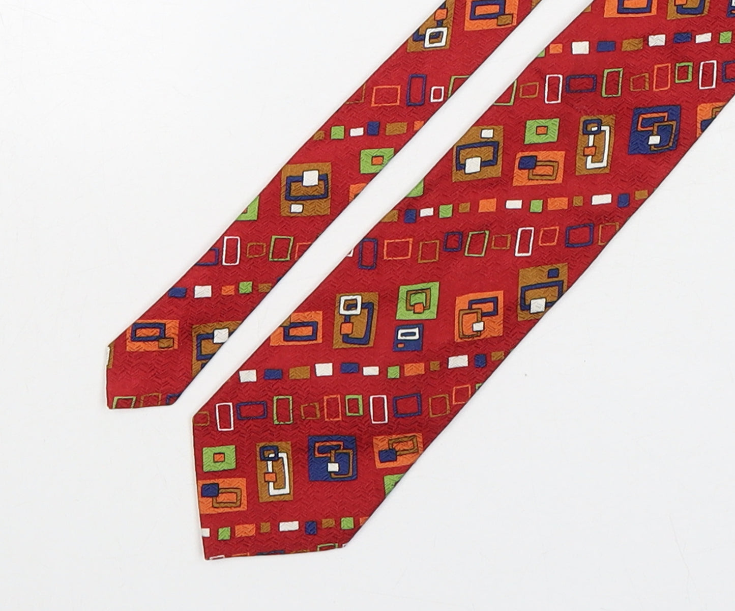 Alpi Mens Multicoloured Geometric Silk Pointed Tie One Size