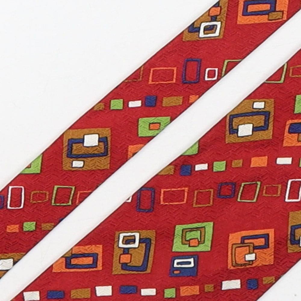 Alpi Mens Multicoloured Geometric Silk Pointed Tie One Size