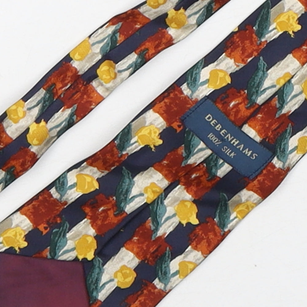 Debenhams  Mens Multicoloured Floral Silk Pointed Tie One Size