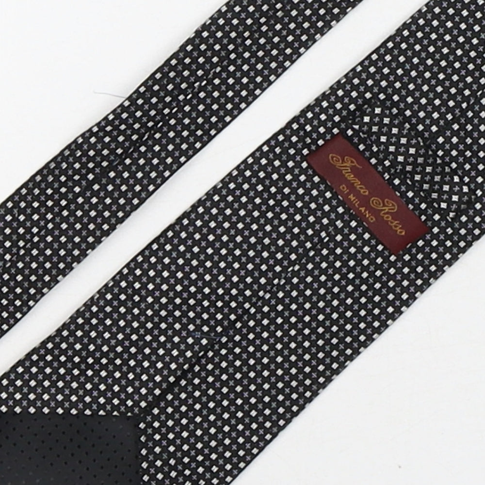 Franco Rosso  Mens Multicoloured Geometric Silk Pointed Tie One Size