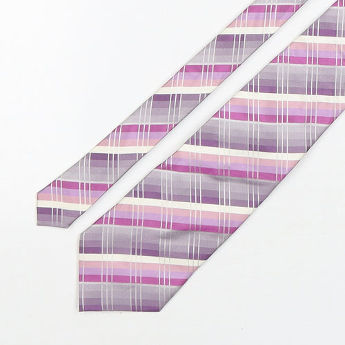 Soprano Mens Multicoloured Plaids & Checks Silk Pointed Tie One Size