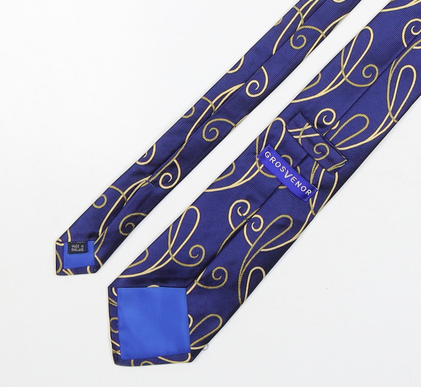 Grosvenor Mens Multicoloured Geometric Silk Pointed Tie One Size
