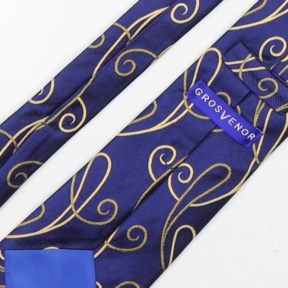 Grosvenor Mens Multicoloured Geometric Silk Pointed Tie One Size