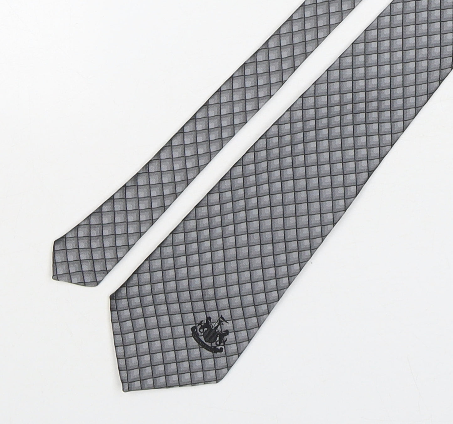 Newcastle United Mens Grey Geometric Polyester Pointed Tie One Size