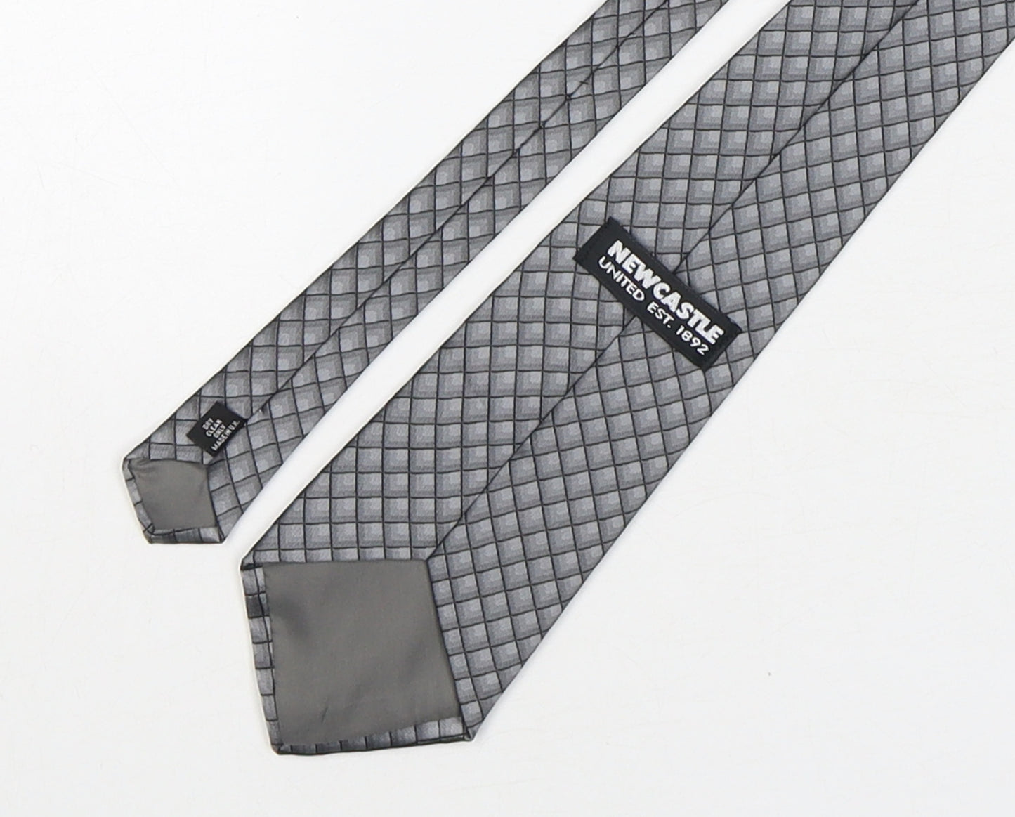Newcastle United Mens Grey Geometric Polyester Pointed Tie One Size
