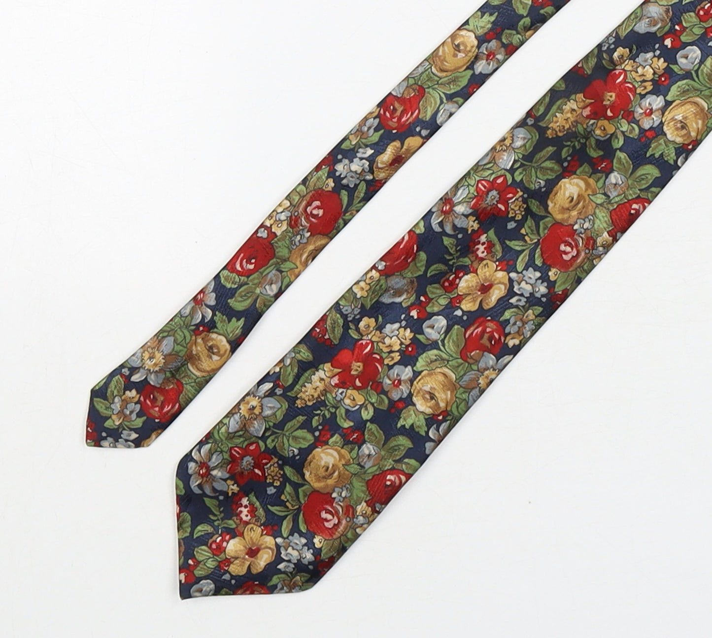 Marks and Spencer Mens Multicoloured Floral Polyester Pointed Tie One Size