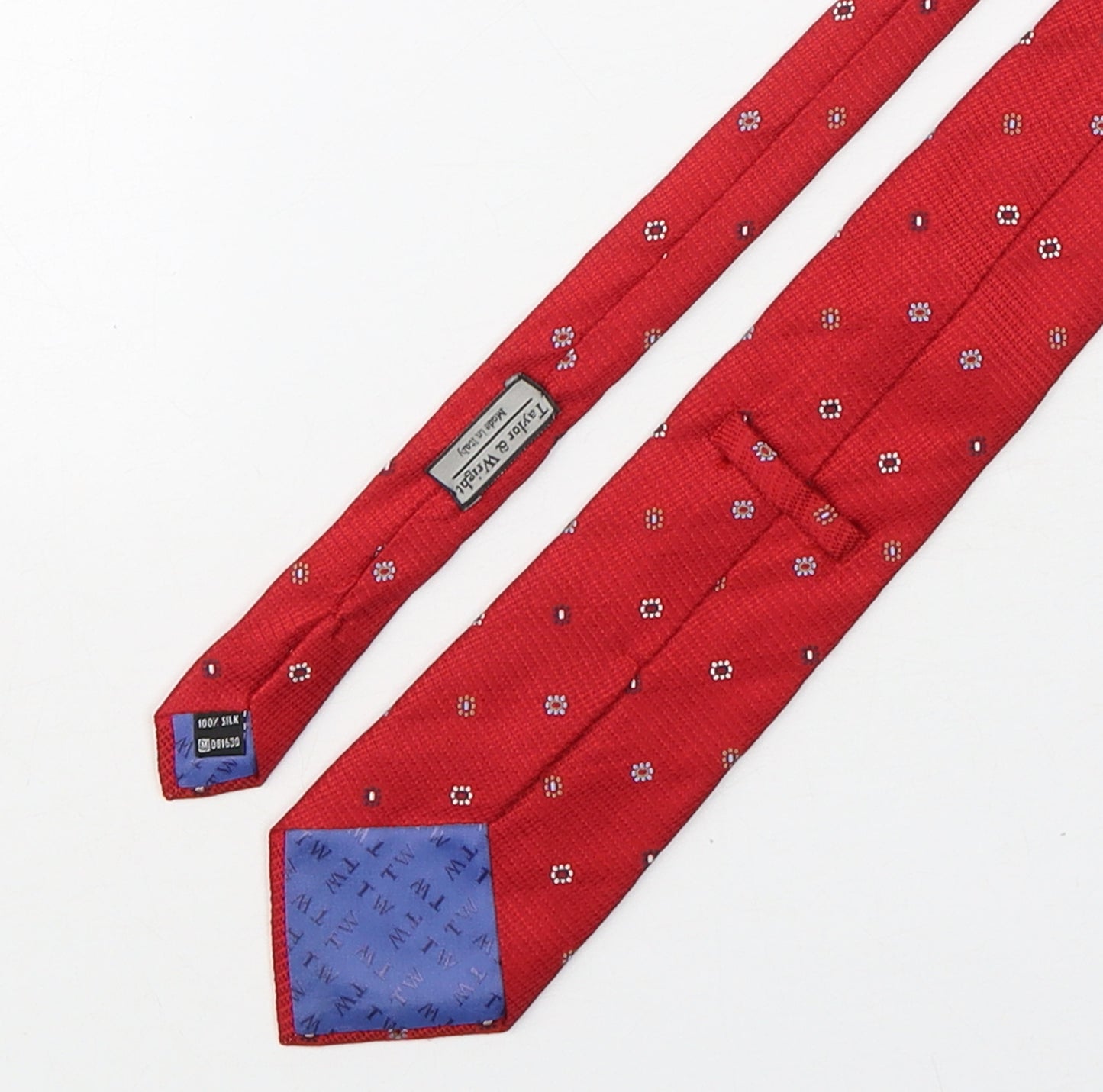 Taylor & Wright Mens Red Floral Silk Pointed Tie One Size