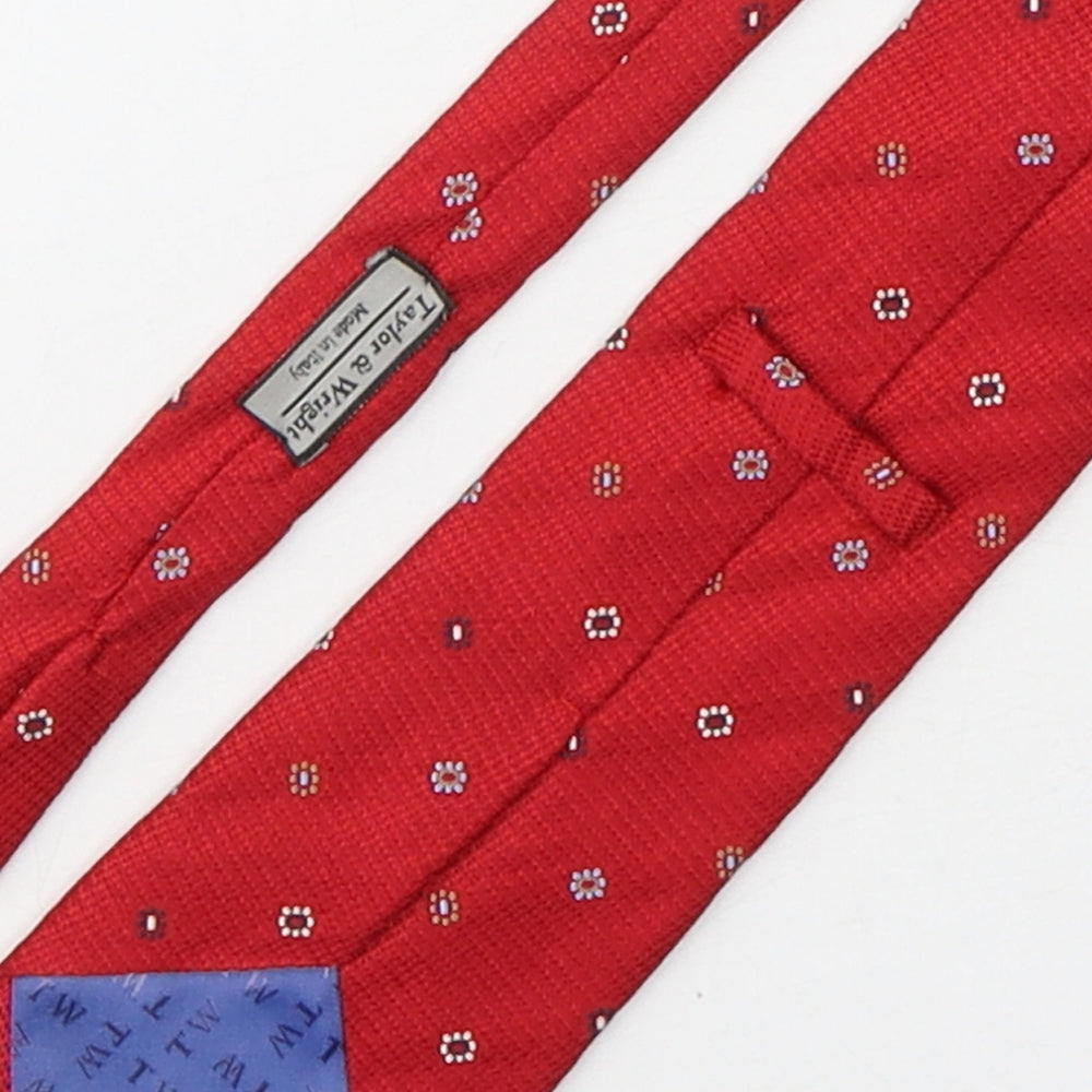 Taylor & Wright Mens Red Floral Silk Pointed Tie One Size
