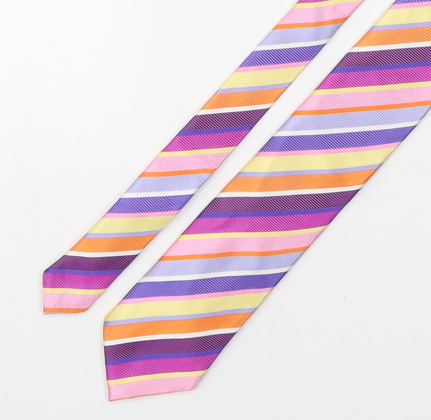 Marks and Spencer Mens Multicoloured Striped Silk Pointed Tie One Size