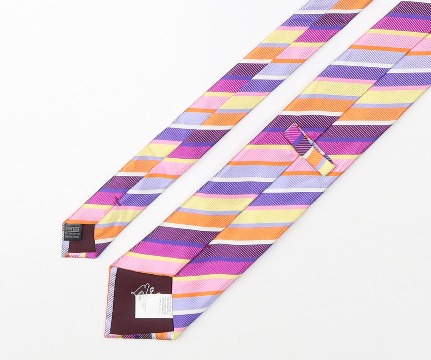 Marks and Spencer Mens Multicoloured Striped Silk Pointed Tie One Size