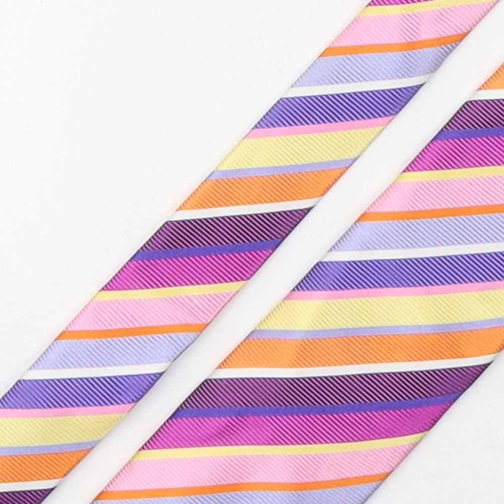 Marks and Spencer Mens Multicoloured Striped Silk Pointed Tie One Size