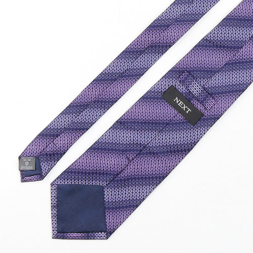 NEXT Mens Purple Geometric Silk Pointed Tie One Size