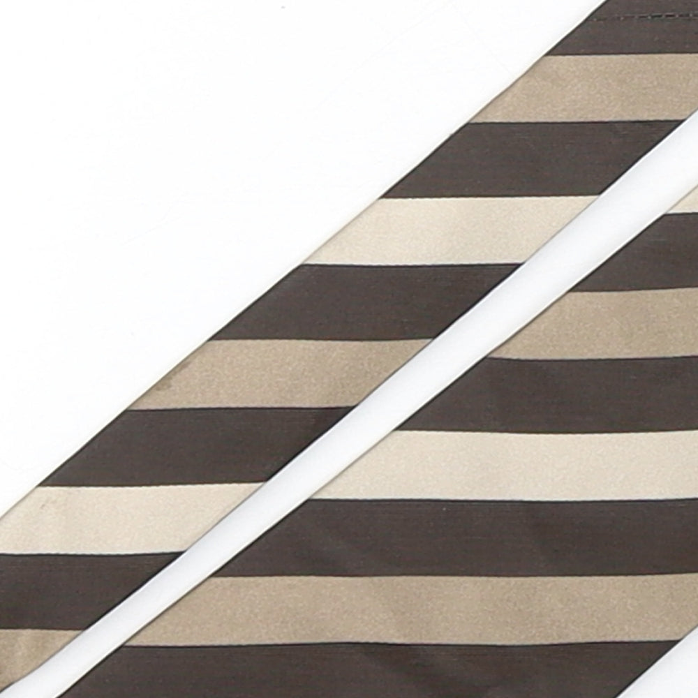 NEXT Mens Brown Striped Silk Pointed Tie One Size