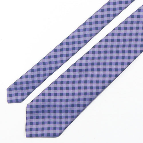 BHS Mens Purple Plaids & Checks Polyester Pointed Tie One Size
