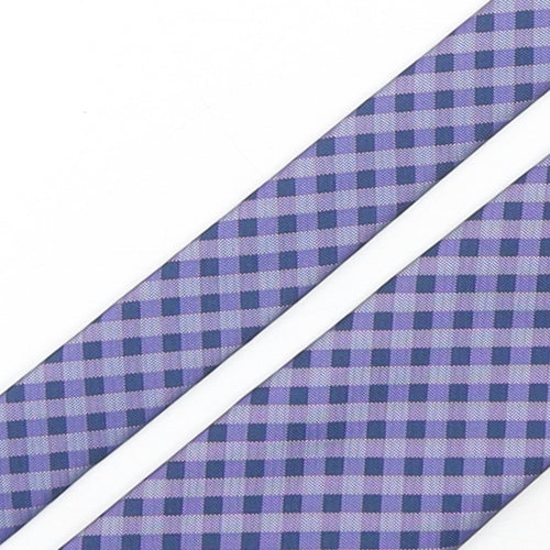 BHS Mens Purple Plaids & Checks Polyester Pointed Tie One Size