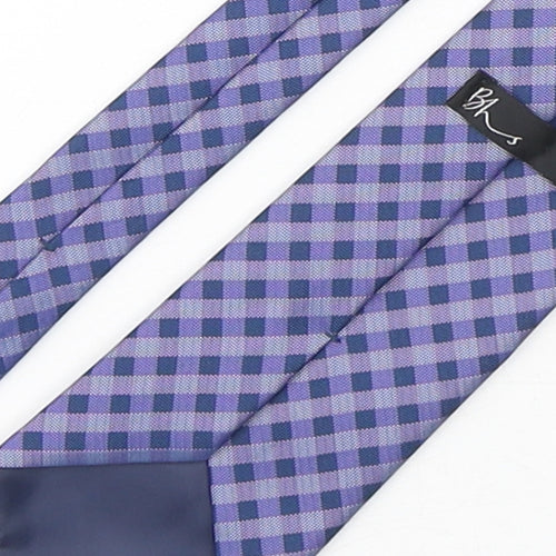 BHS Mens Purple Plaids & Checks Polyester Pointed Tie One Size