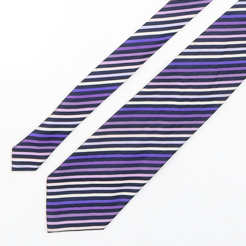 Preworn Mens Multicoloured Striped Polyester Pointed Tie One Size