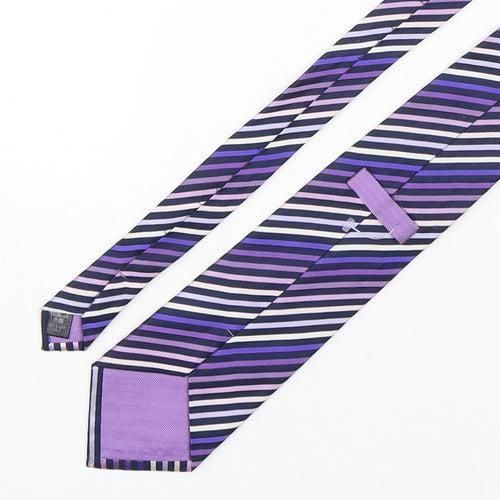 Preworn Mens Multicoloured Striped Polyester Pointed Tie One Size