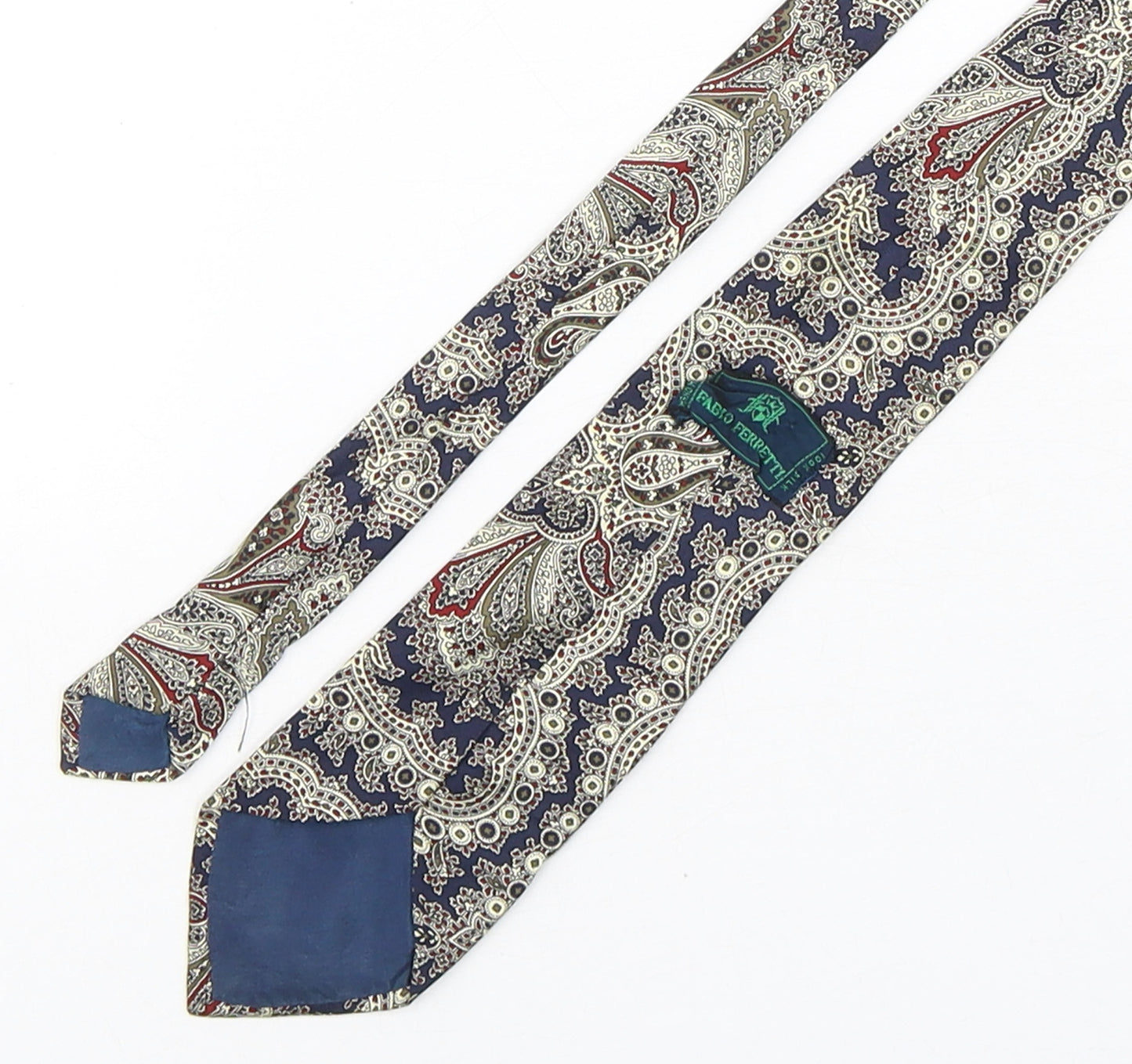 Fabio Ferretti Mens Multicoloured Paisley Silk Pointed Tie One Size