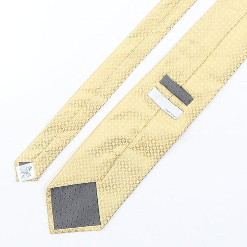 BHS Mens Gold Geometric Silk Pointed Tie One Size