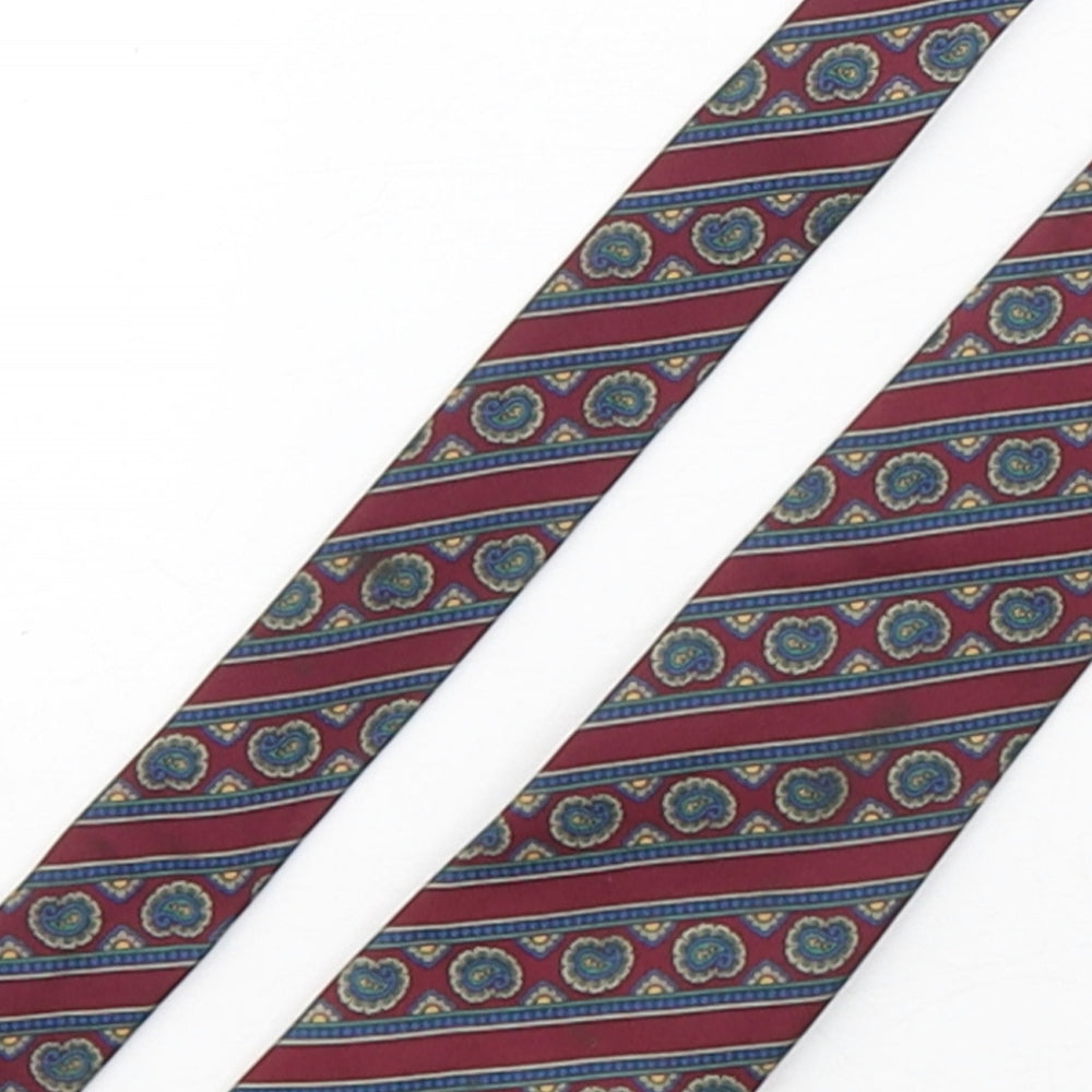 StMichael Mens Multicoloured Striped Silk Pointed Tie One Size