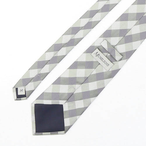 Michelsons Mens Multicoloured Plaids & Checks Silk Pointed Tie One Size