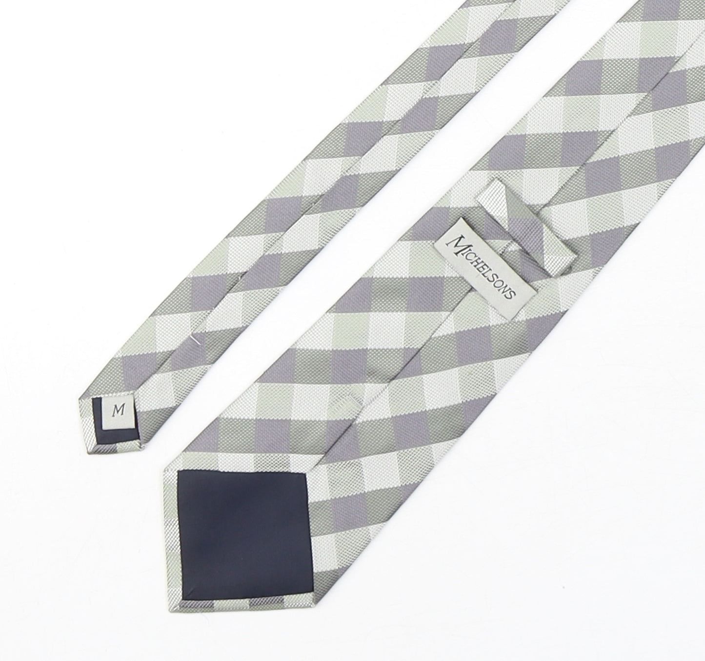Michelsons Mens Multicoloured Plaids & Checks Silk Pointed Tie One Size