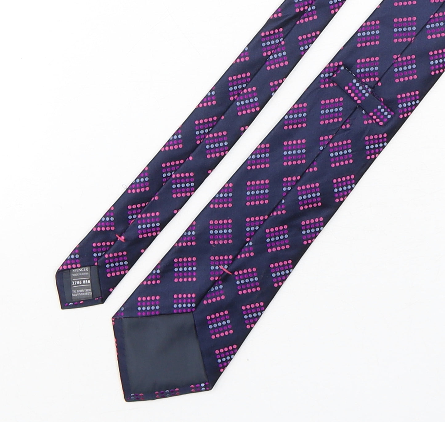 Marks and Spencer Mens Multicoloured Geometric Silk Pointed Tie One Size