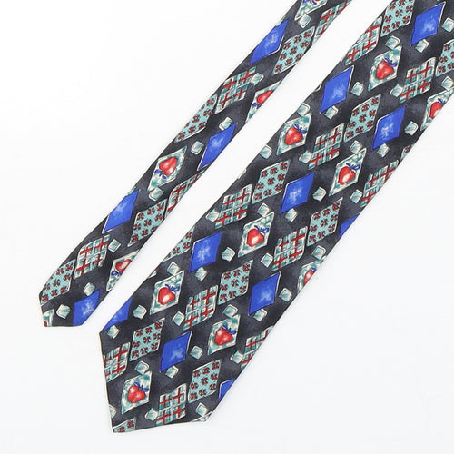 Jonelle  Mens Multicoloured Geometric Silk Pointed Tie One Size