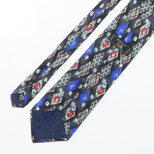 Jonelle  Mens Multicoloured Geometric Silk Pointed Tie One Size