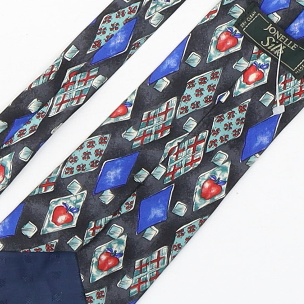 Jonelle  Mens Multicoloured Geometric Silk Pointed Tie One Size