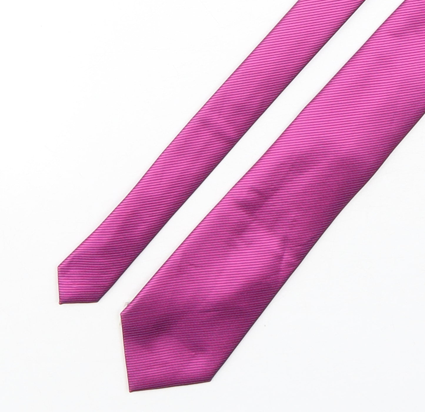 Marks and Spencer Mens Pink Striped Polyester Pointed Tie One Size
