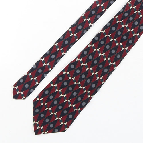 Charleston  Mens Multicoloured Geometric Silk Pointed Tie One Size
