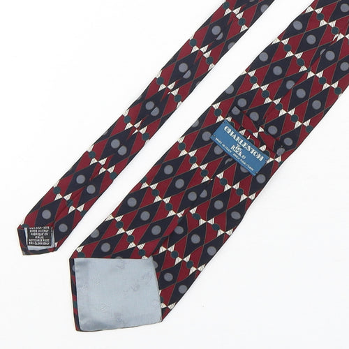 Charleston  Mens Multicoloured Geometric Silk Pointed Tie One Size