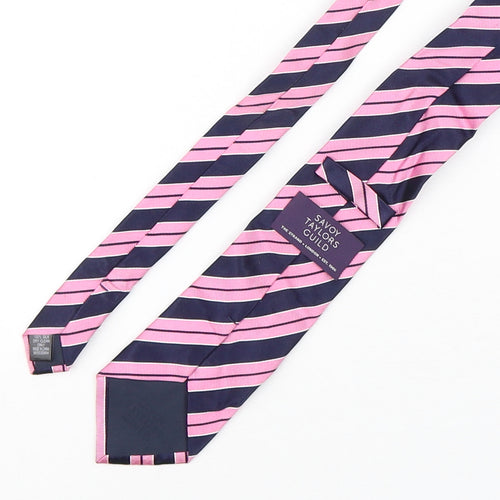 Savoy Taylors Guild Mens Multicoloured Striped Silk Pointed Tie One Size